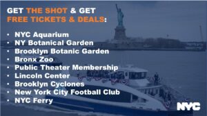 A list of venues and events that New York City was offering free tickets and deals to for those who got the vaccine shot. Venues include the Bronx Zoo, Lincoln Center, Botanical Gardens, and more.
